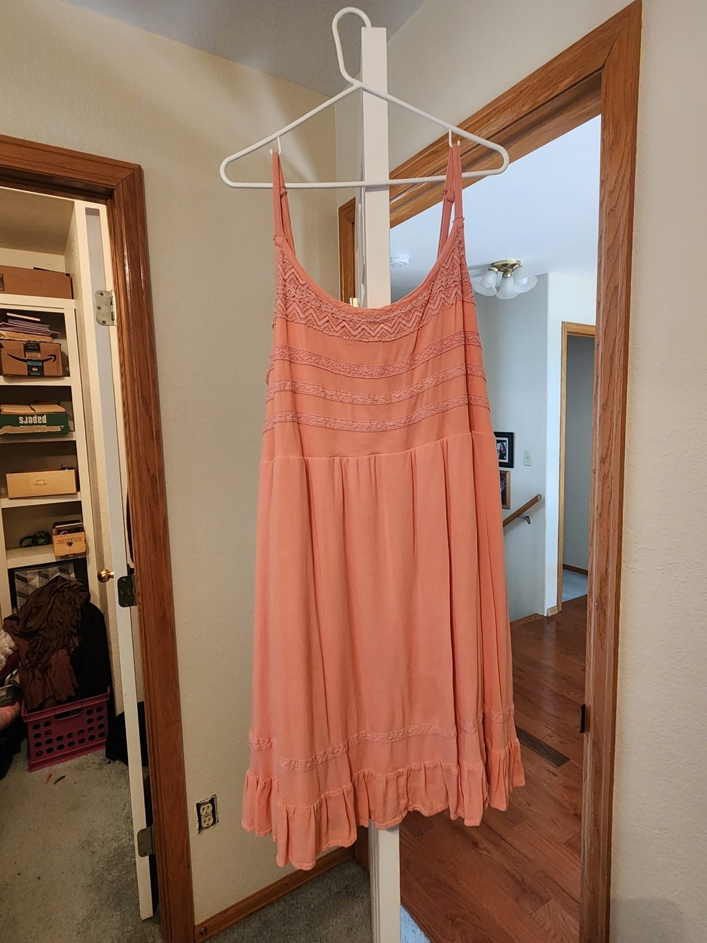torrid Peach Textured Smocked Dress